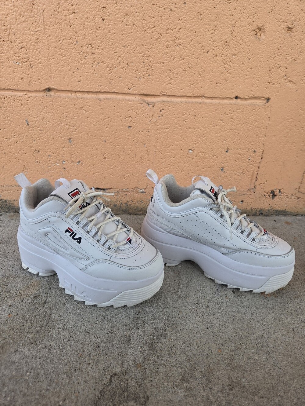 Fila Disruptor 2 Wedge White Platform Shoes